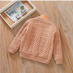 Full Sleeves Crewneck Cable Knit Design Textured Sweater From 3 - 8 Years