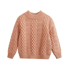 Full Sleeves Crewneck Cable Knit Design Textured Sweater From 3 - 8 Years