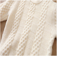 Full Sleeves Crewneck Cable Knit Design Textured Sweater From 3 - 8 Years