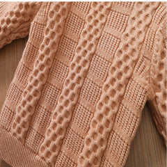 Full Sleeves Crewneck Cable Knit Design Textured Sweater From 3 - 8 Years