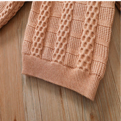 Full Sleeves Crewneck Cable Knit Design Textured Sweater From 3 - 8 Years