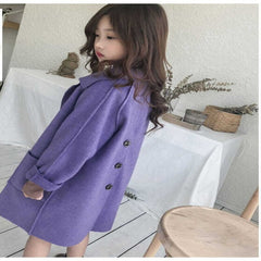 Full Sleeves Single Breasted Dual Pocket Thick Long Winter Coat From 3 -9 Years