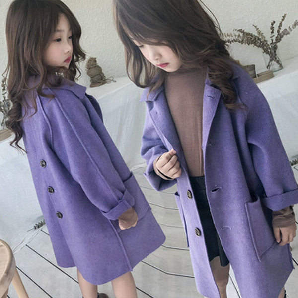 Full Sleeves Single Breasted Dual Pocket Thick Long Winter Coat From 3 -9 Years