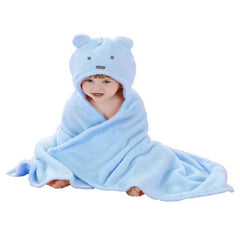 Hugging Bear Design Poncho Wrap Bathrobe Free Size Blanket