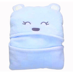 Hugging Bear Design Poncho Wrap Bathrobe Free Size Blanket