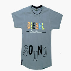 Half Sleeves Front & Back "DIESEL" Text Printed T-Shirt With Black Denim  Shorts