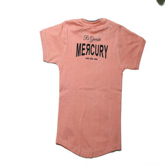 Half Sleeves Front & Back "MERCURY" Text Printed T-Shirt With Dark Blue Denim Shorts