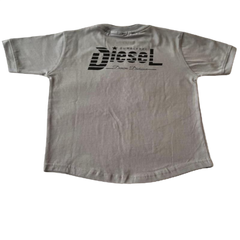 Half Sleeves Front & Back "DIESEL" Text Printed T-Shirt With Black Denim  Shorts