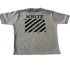 Half Sleeves Front & Back "FREE STYLE OFF-WHITE" Text Printed T-Shirt With Black Denim  Shorts