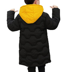 Full Sleeves Thicken Puffer Padded Fake Double Jacket Long Down Winter Snow Coat From 4 Years-8 Years