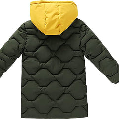 Full Sleeves Thicken Puffer Padded Fake Double Jacket Long Down Winter Snow Coat From 4 Years-8 Years