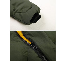 Full Sleeves Thicken Puffer Padded Fake Double Jacket Long Down Winter Snow Coat From 4 Years-8 Years