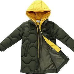 Full Sleeves Thicken Puffer Padded Fake Double Jacket Long Down Winter Snow Coat From 4 Years-8 Years