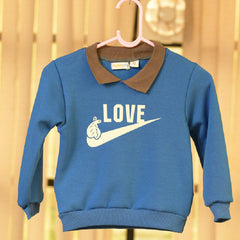 Full Sleeves Printed O Neck Sweatshirt Attached Collar With Joggers From 9 Months-4 Years