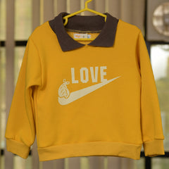 Full Sleeves Printed O Neck Sweatshirt Attached Collar With Joggers From 9 Months-4 Years