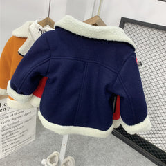 Full Sleeves Down Collar Warm Fleece Zip Detail Jacket From 9 Months-4 Years