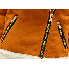 Full Sleeves Down Collar Warm Fleece Zip Detail Jacket From 9 Months-4 Years