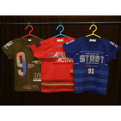 Combo Of Three Half Sleeves Multi Print T-Shirts For Boys