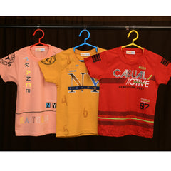 Combo Of Three Half Sleeves Multi Print T-Shirts For Boys