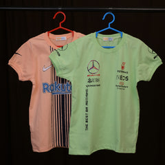 Combo Of Two Half Sleeves Multi Print T-Shirts For Boys