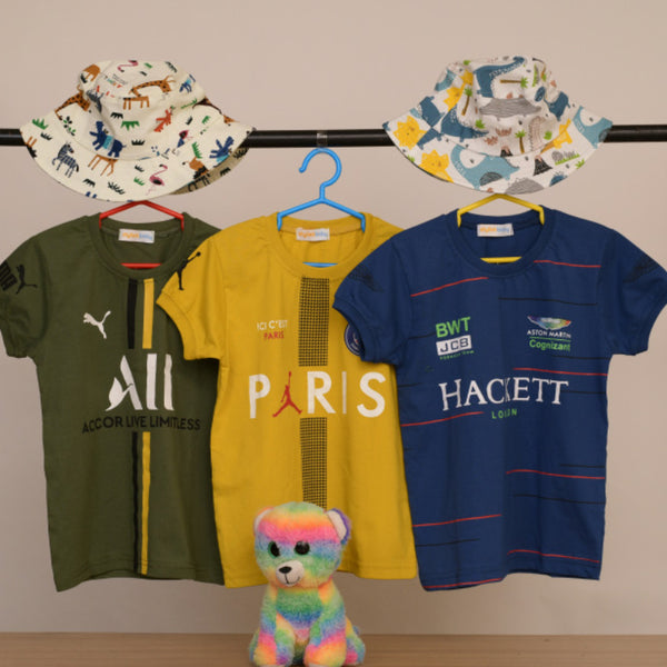 Combo Of Three Half Sleeves Multi Print T-Shirts For Boys