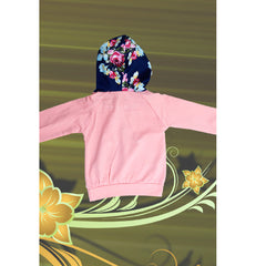 Pink Full Sleeves Floral Printed Kangaroo Pocket Hoodie & Joggers From 3 Months-3 Years