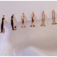 Rose Gold Plated Combo Of 3 Hoop  Earrings