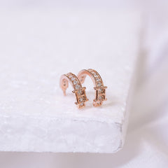 Rose Gold Plated Combo Of 3 Hoop  Earrings