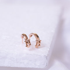 Rose Gold Plated Combo Of 3 Hoop  Earrings