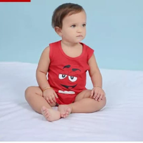 Sleeveless Cartoon Printed Romper From 3 Months-2 Years