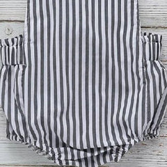 Black Striped Sleeveless Spring Fall Short Romper From New born-18 Months