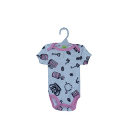 Multicolour Pack of Five Half Sleeves Printed Multicolour Onesies From 3-12 Months