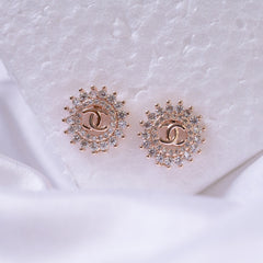 Rose Gold plated Double C luxury style earrings