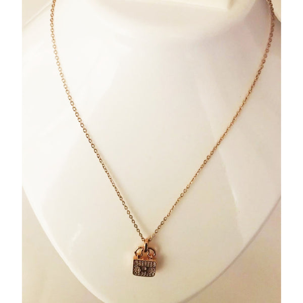 Rose gold Plated Luxury H letter Bag pendant with chain