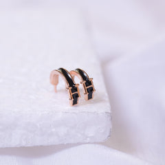 Rose Gold Plated Combo Of 3 Hoop  Earrings