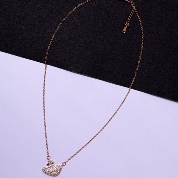 Rose Gold Swan pendant with chain