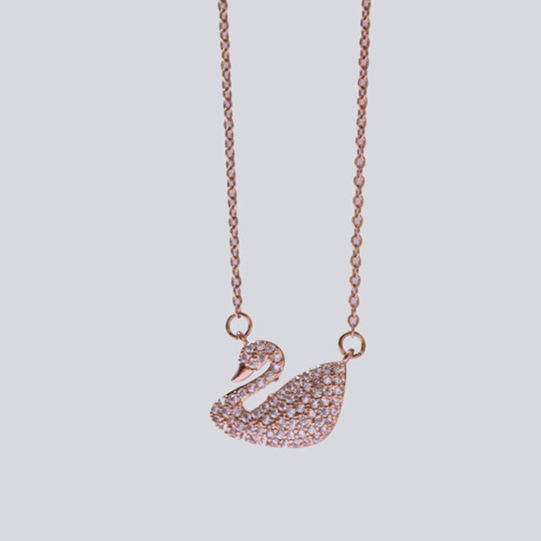 Rose Gold Swan pendant with chain