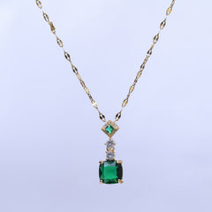 Green Gold Plated Emerald Necklace