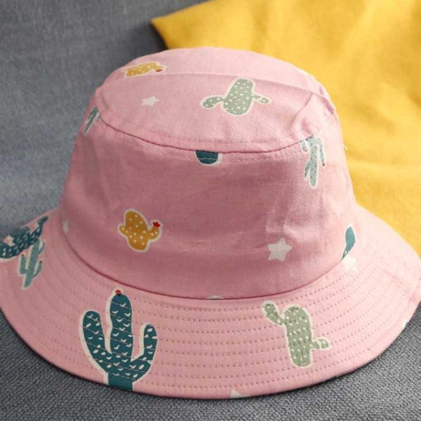 Hat With Cactus Embroidery- Circumference 50 cm For 2-5 Years Kids