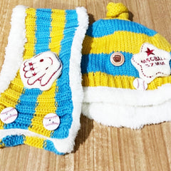 Kids Stylish Cap & Scarf Set For  6 Months-4 Years Kids