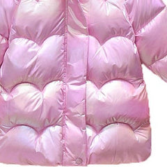 Full Sleeves Unicorn Style Quilted Hooded Puffer Winter Wear Jacket From 1-5 Years