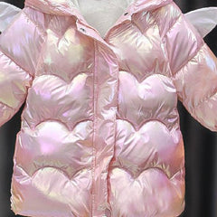 Full Sleeves Unicorn Style Quilted Hooded Puffer Winter Wear Jacket From 1-5 Years