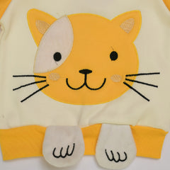 Thick Fleece 3D Catty Design Jacket, Vest & Pant 3Pcs Warm Outfit From 9 Months-4 Years