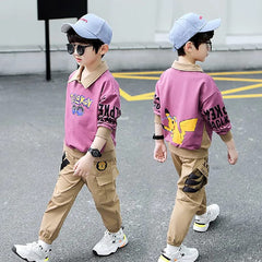 Full Sleeves  Printed O Neck Sweatshirt Attached collar with Printed Pants From 3-11 years