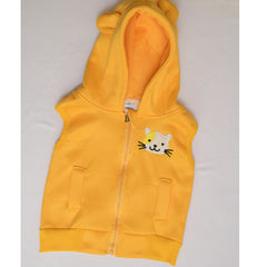 Thick Fleece 3D Catty Design Jacket, Vest & Pant 3Pcs Warm Outfit From 9 Months-4 Years