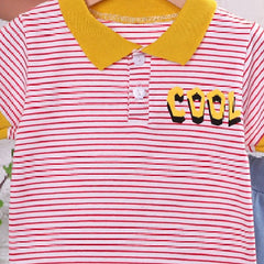 Half Sleeves Striped Colour Blocked Printed T-Shirt & Blue Shorts From 9 Months-3 Years