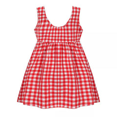 Sleeveless Checkered Dress with Ribbon From 1-5 Years