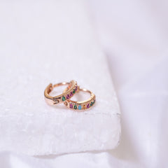 Rose Gold Combo Of Hoop & Stud Earrings