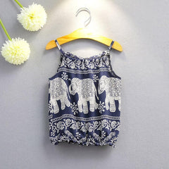 Sleeveless Elephant Print Top With Pant Set 
From 1-6 years