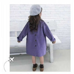 Full Sleeves Single Breasted Dual Pocket Thick Long Winter Coat From 3 -9 Years